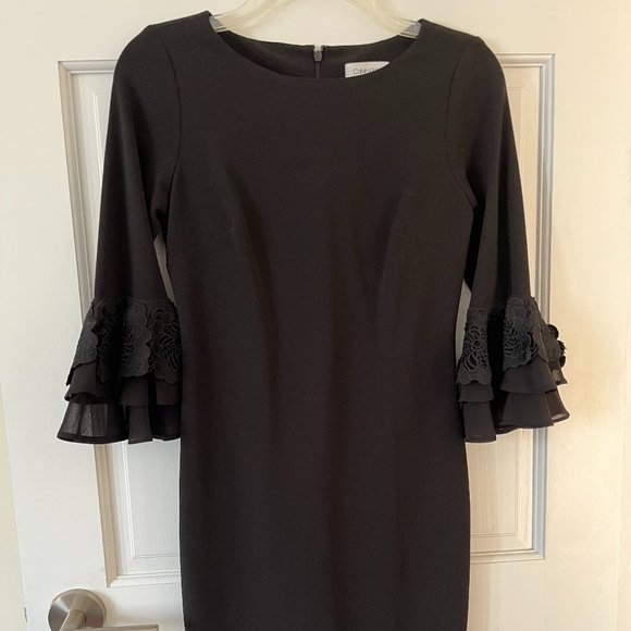 Calvin Klein Floral Bell Sleeve Sheath Dress - Picture 1 of 4